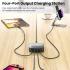 TOOCKI 67W 4-Port USB PD Charger 2USB-A+2USB-C PD QC3.0 PPS Fast Charging Desktop Charging Station EU Plug with 1.5M AC Cable for iPhone 16 16 Pro 15 14 13 Pro Max for Huawei Mate XT for Xiaomi 15 pro - Black